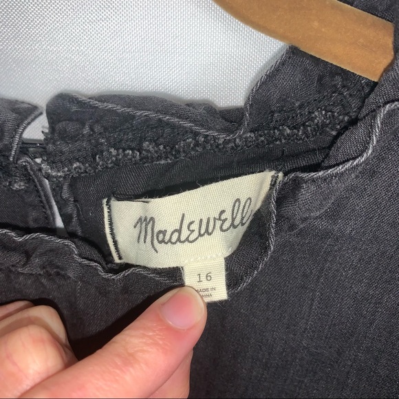 Madewell Denim Ruffled Mockneck Dress - Picture 9 of 11